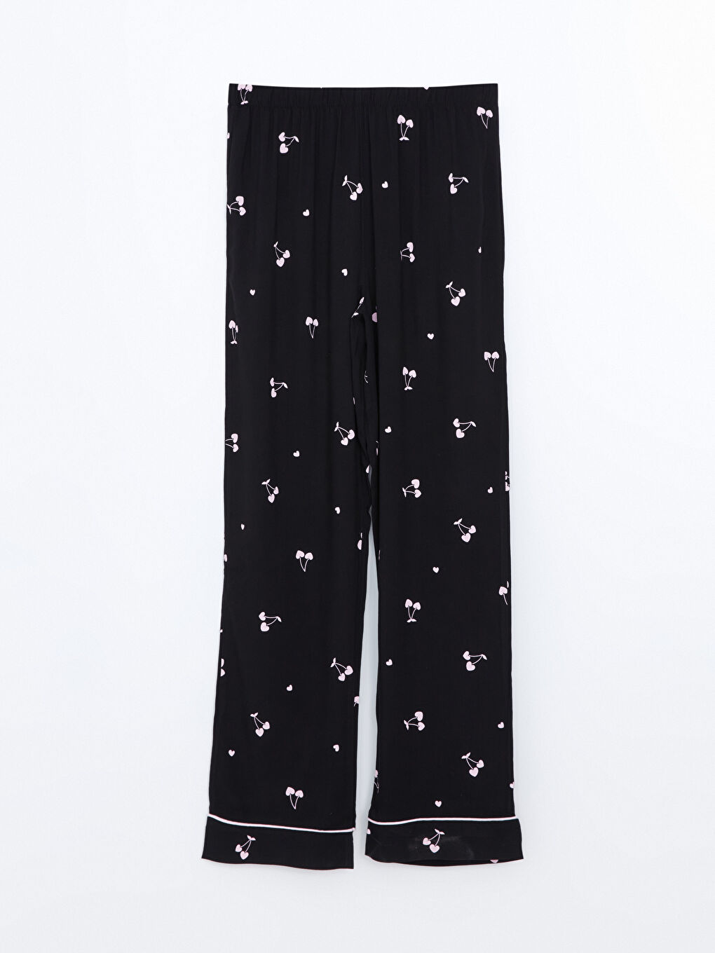 LCW DREAM Siyah Gömlek Yaka Desenli Kadın Pijama Takımı - 7