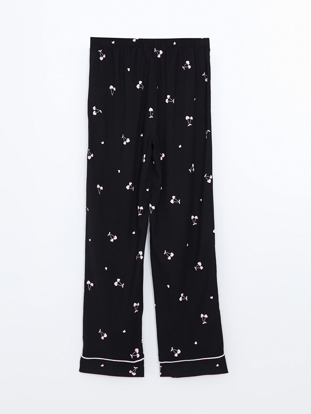 LCW DREAM Siyah Gömlek Yaka Desenli Kadın Pijama Takımı - 8