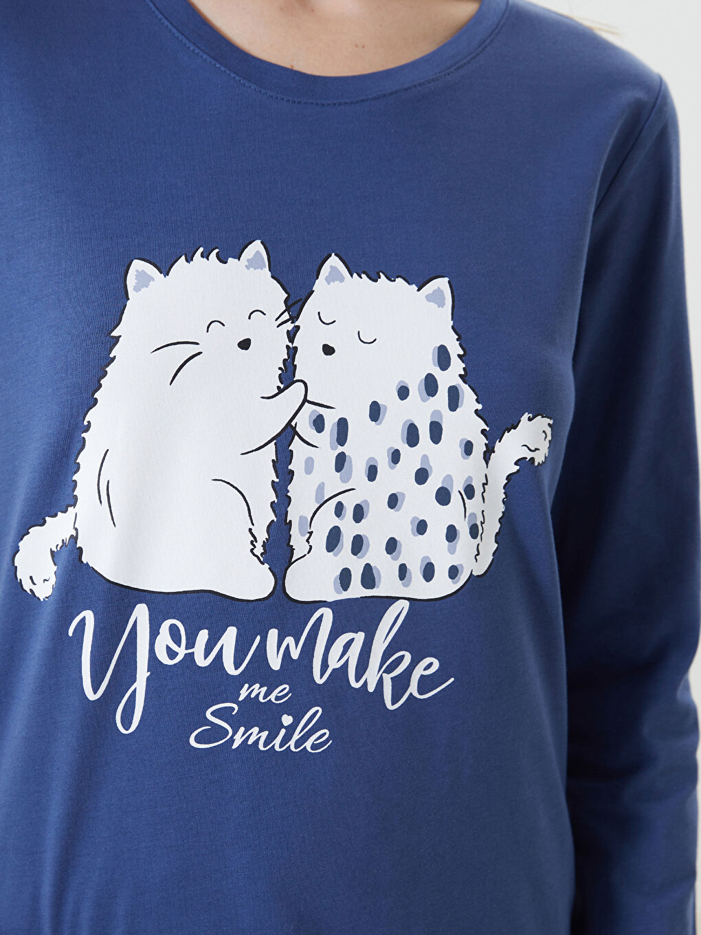 Crew Neck Printed Women's Pyjama Set -S5BH71Z8-LSF