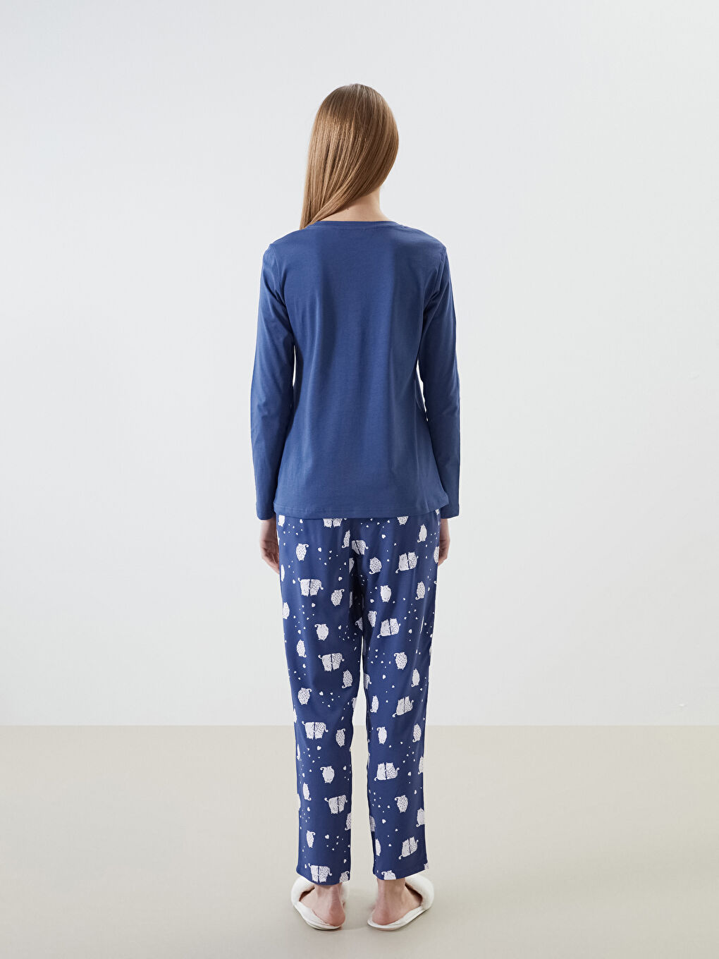 Crew Neck Printed Women's Pyjama Set -S5BH71Z8-LSF