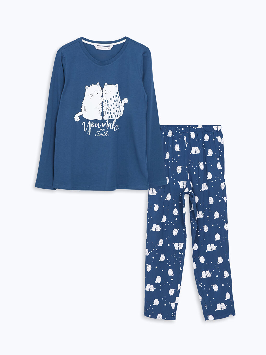 Crew Neck Printed Women's Pyjama Set -S5BH71Z8-LSF
