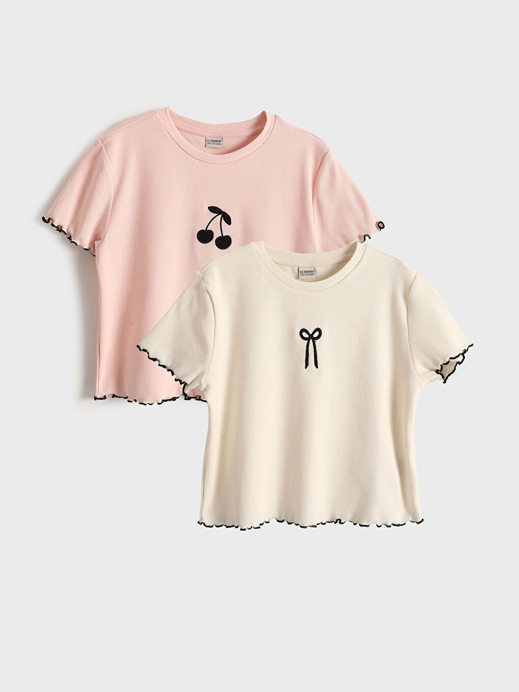 Crew Neck Girls' T-Shirt 2 Pack