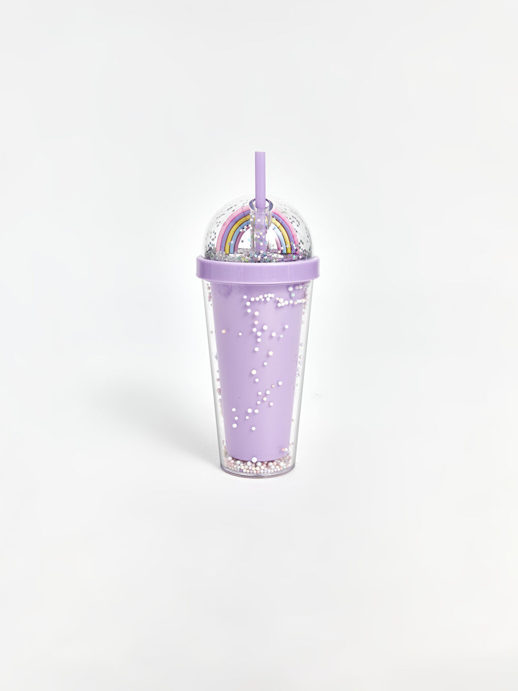 Karışık Desenli Pipetli Bardak Suluk 380 ml