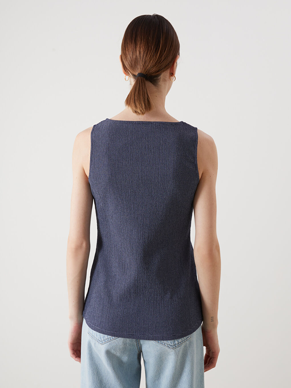 U Neck Striped Female Athlete -S5BH81Z8-E1J