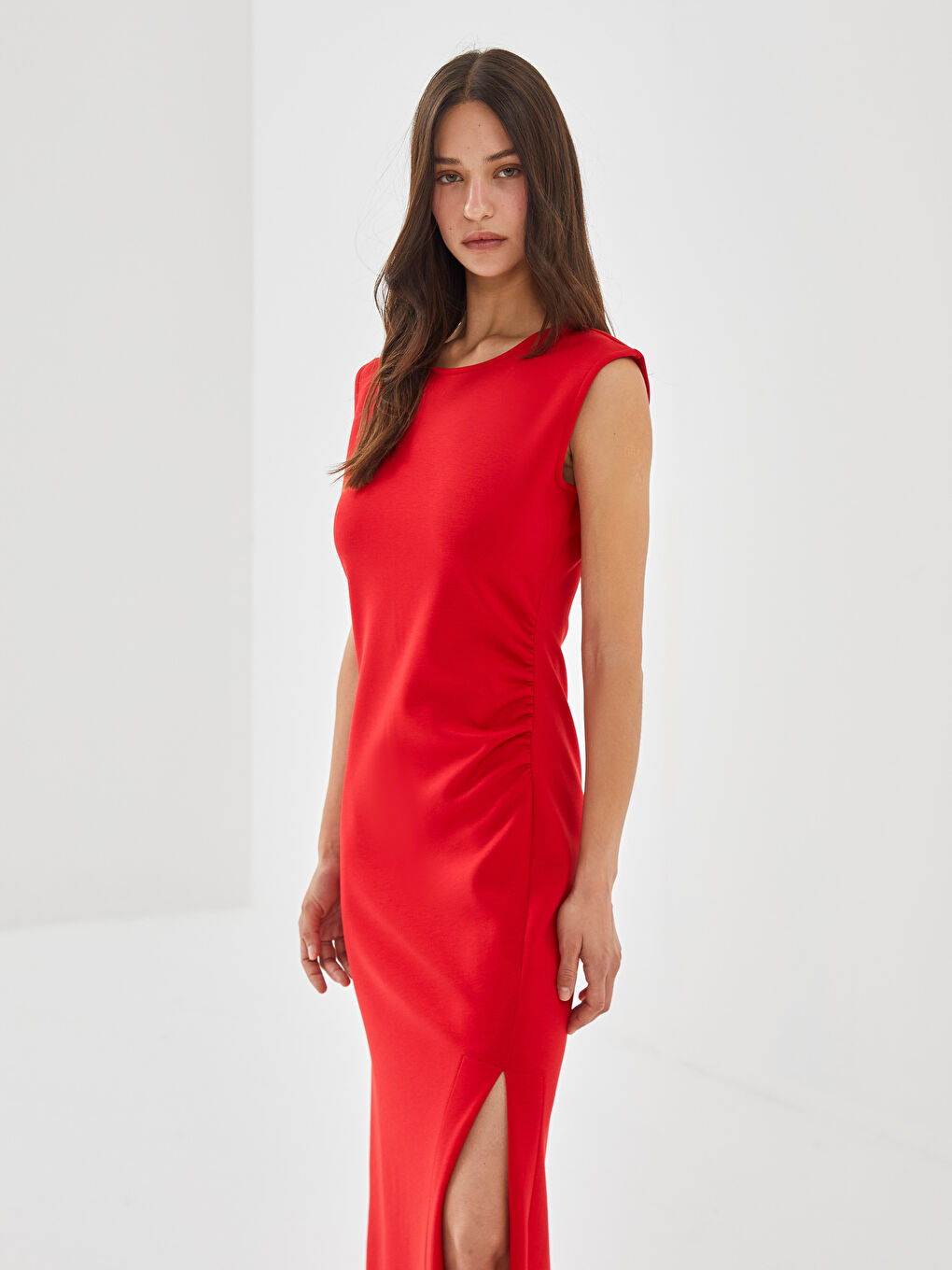 LCW Vision Plain Slit Women's Midi Dress -S5BH83Z8-KYV