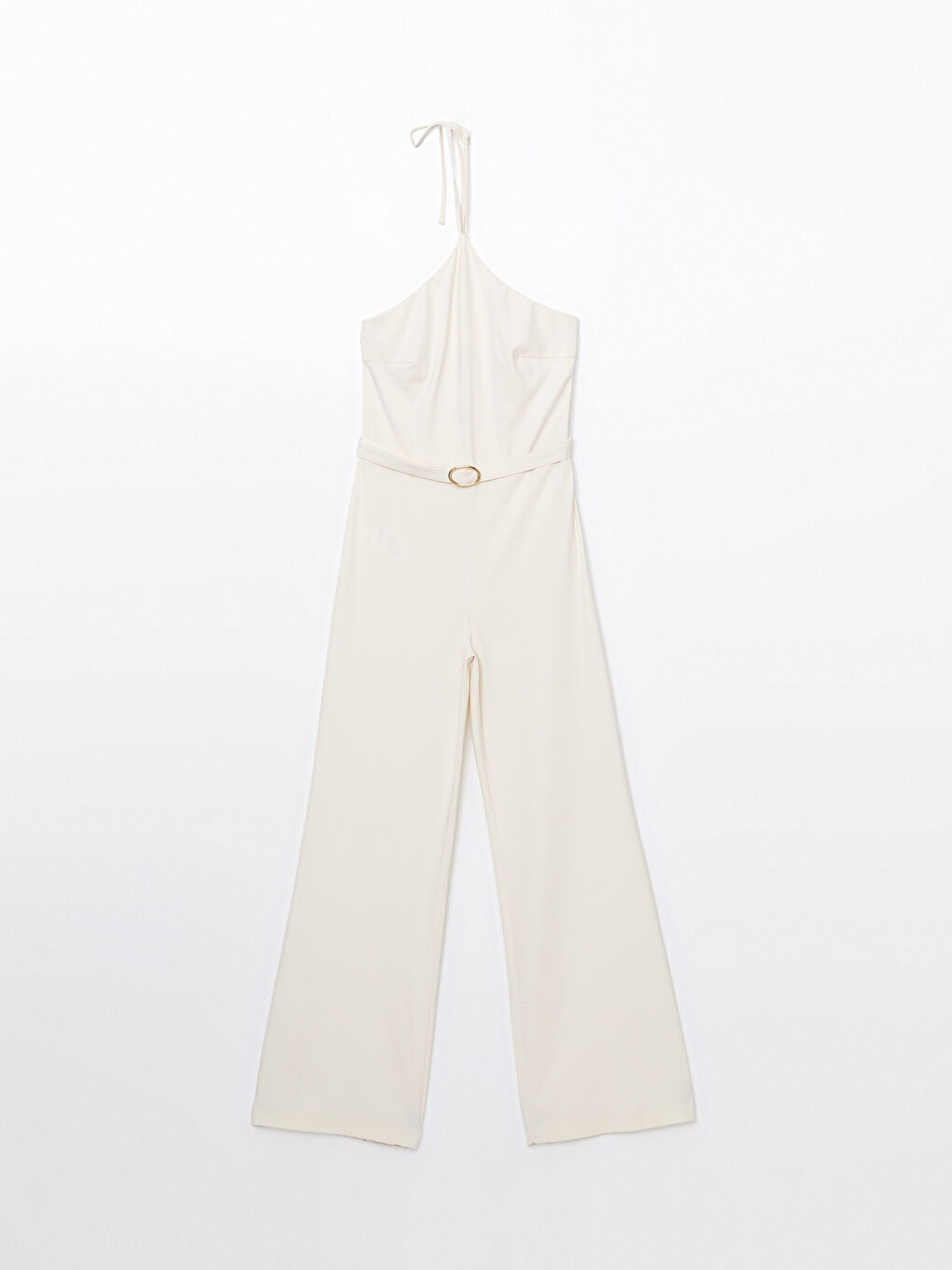 Halter Neck Crepe Women's Jumpsuit -S5BH87Z8-FEX