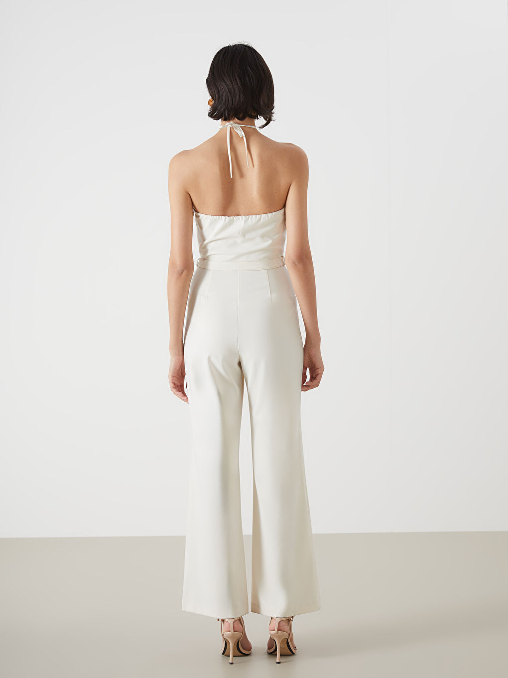 Halter Neck Crepe Women's Jumpsuit -S5BH87Z8-FEX
