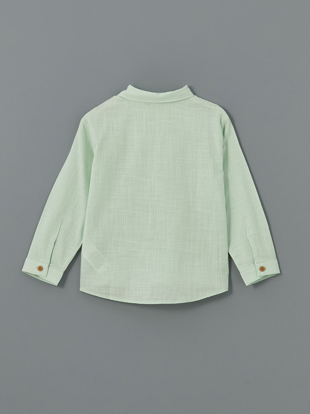 Yeşil Basic Poplin Erkek Çocuk Gömlek-1