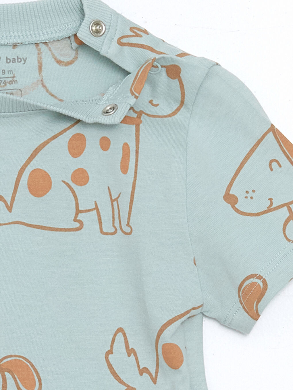 Mavi Köpek Baskılı Erkek Bebek Tişört-1