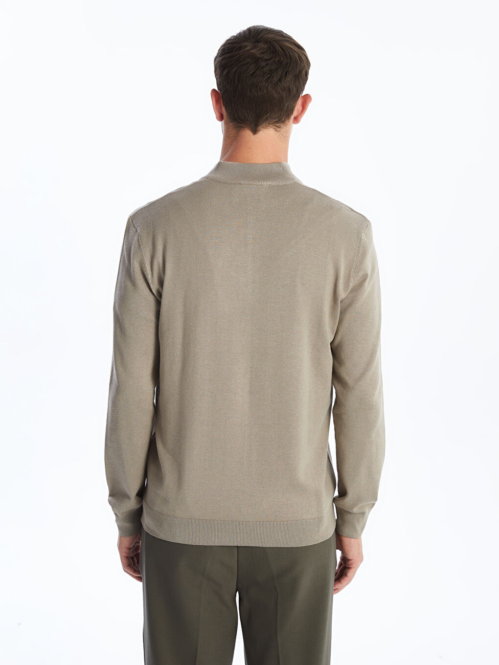 Pull-over à col roulé et manches longues pour hommes en tricot-3