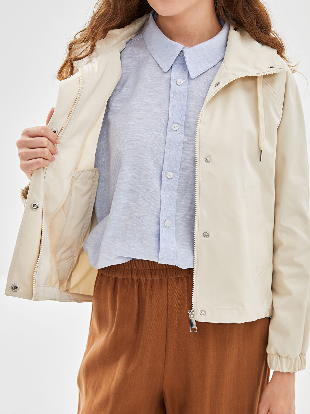 Hooded Oversize Women's Raincoat -S5BI79Z8-SB4