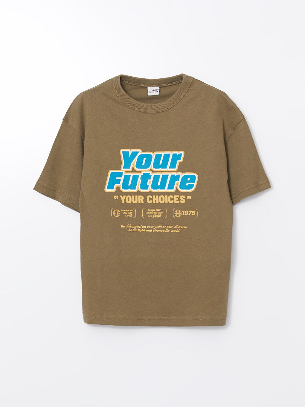 Crew Neck Printed Jersey Boys' T-Shirt -S5BJ17Z4-GYP