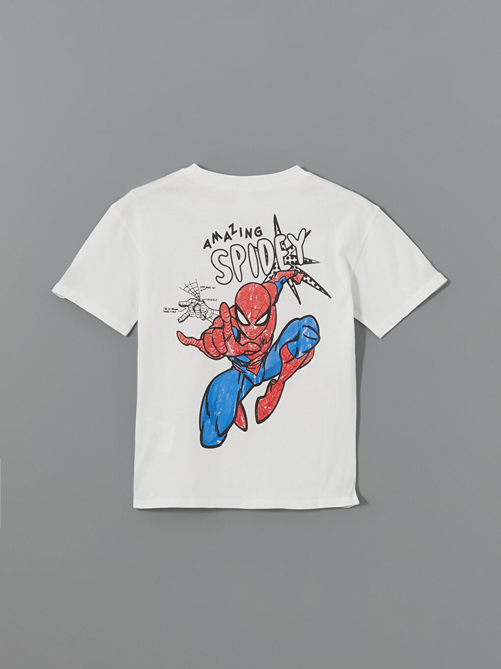 LCW Kids Beyaz Bisiklet Yaka Spiderman Baskılı Erkek Çocuk Tişört - 2