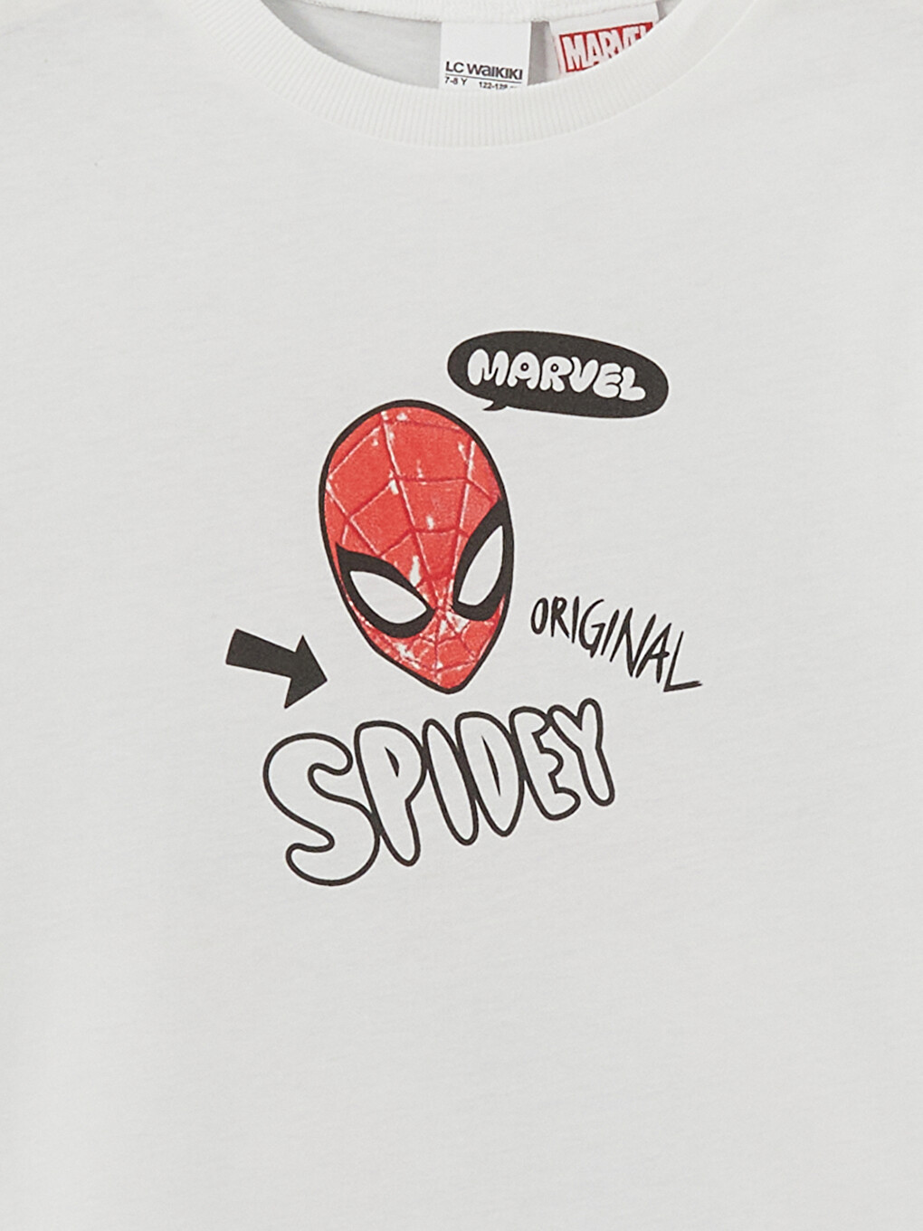 Beyaz Bisiklet Yaka Spider-man Baskılı Erkek Çocuk Tişört-3