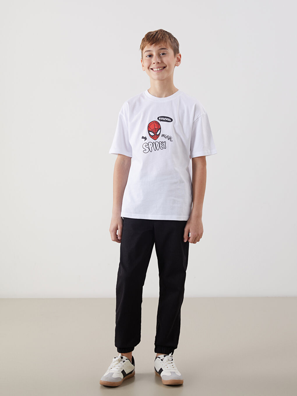 Crew Neck Spider-Man Printed Boys' T-Shirt -S5BJ93Z4-FFB