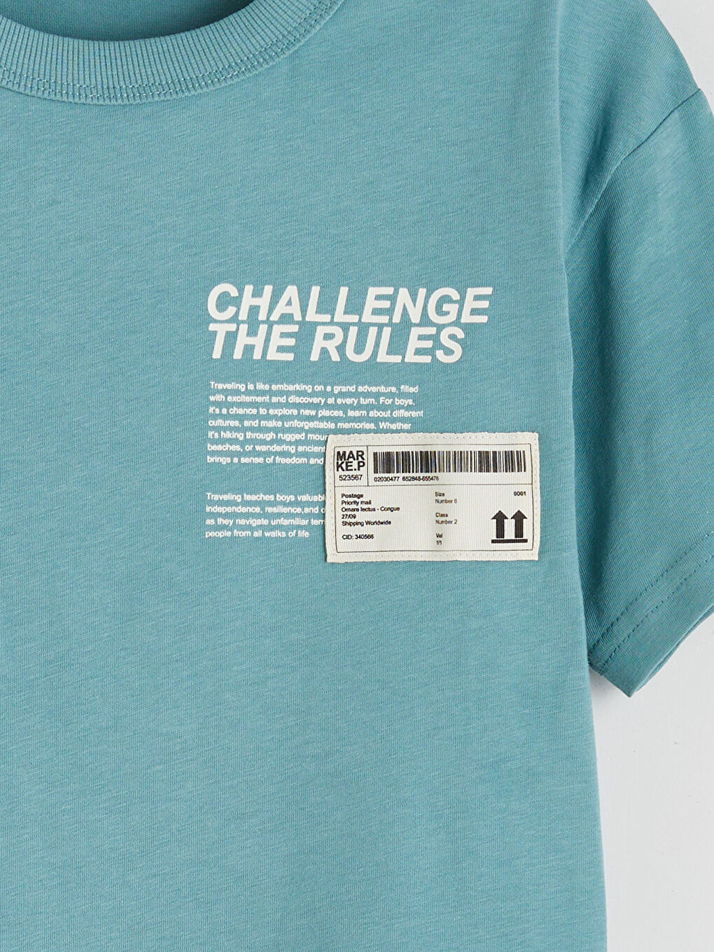 Crew Neck Text Printed Boys' T-Shirt-2