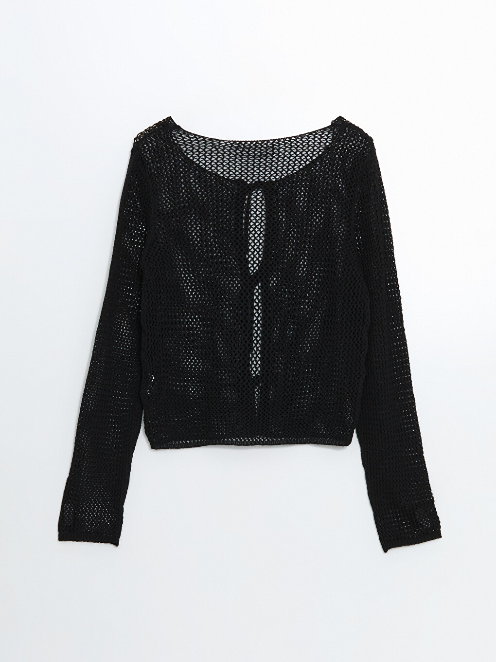 Cardigan Tricotat Cu Găuri Pentru Femei Cu Guler Rotund-5