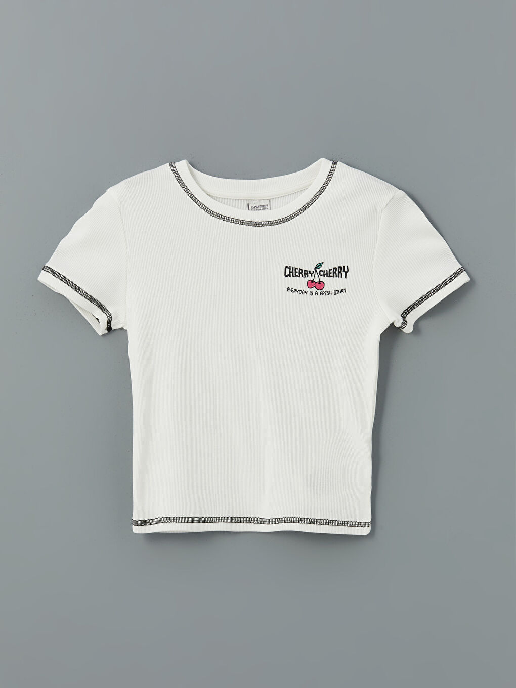 Crew Neck Girls' Crop T-Shirt -S5BK08Z4-FDU