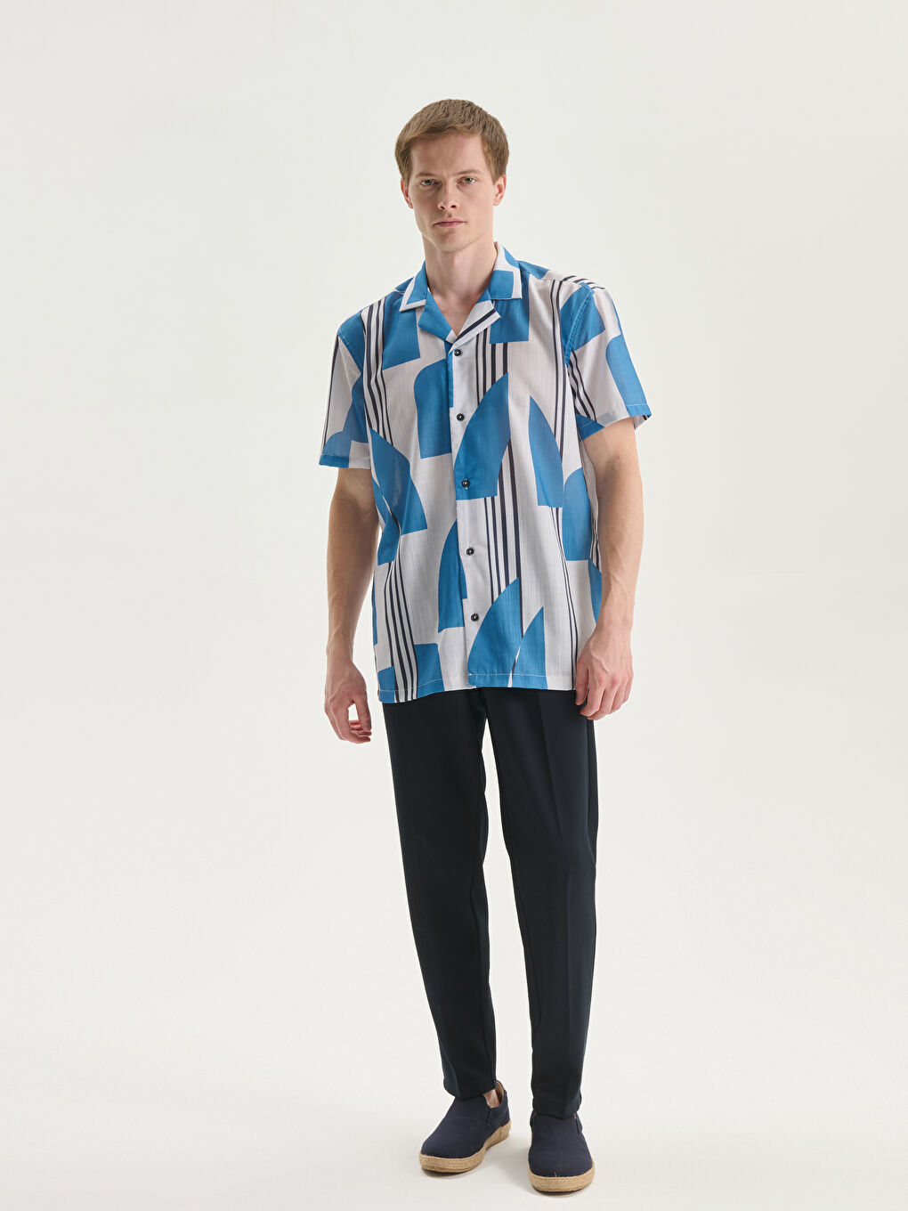 LCW Vision Regular Fit Short Sleeve Patterned Men's Shirt -S5BK46Z8-P2V