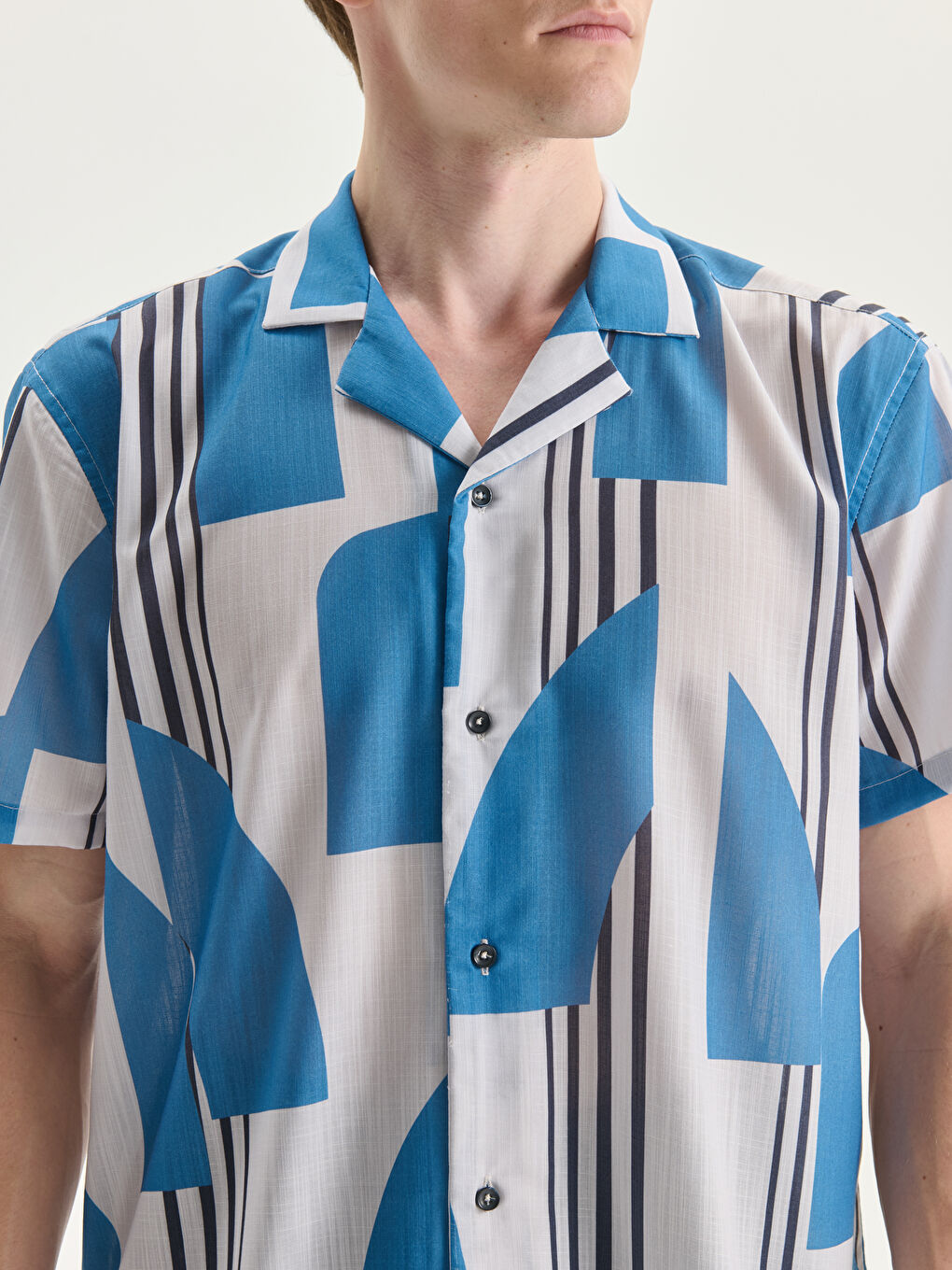 LCW Vision Regular Fit Short Sleeve Patterned Men's Shirt -S5BK46Z8-P2V