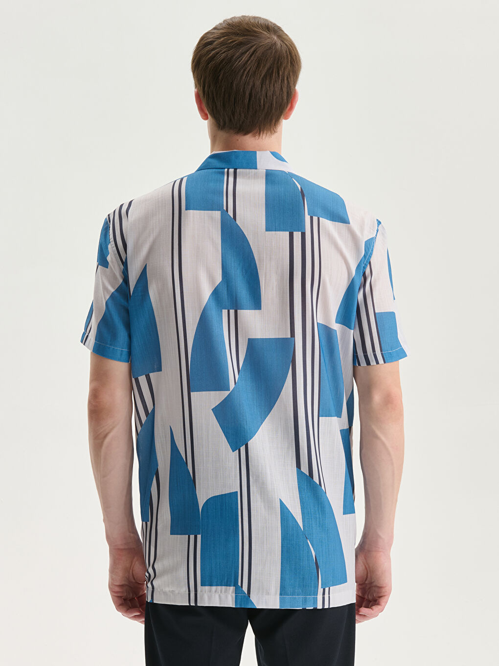 LCW Vision Regular Fit Short Sleeve Patterned Men's Shirt -S5BK46Z8-P2V