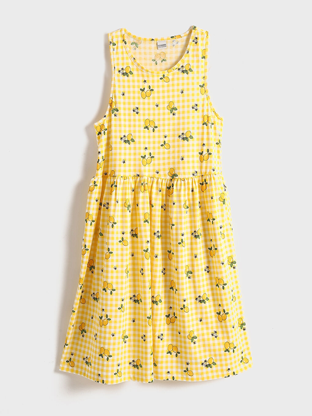 Crew Neck Patterned Girls' Dress -S5BK49Z4-LUG