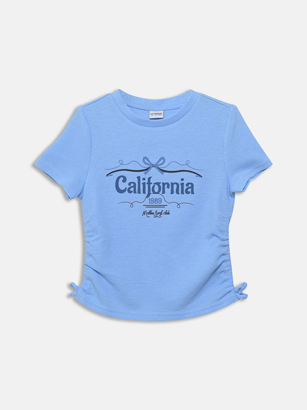 Crew Neck California Printed Girls' Crop T-Shirt -S5BL18Z4-YTE