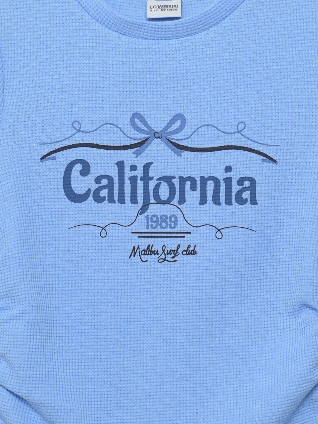 Crew Neck California Printed Girls' Crop T-Shirt -S5BL18Z4-YTE