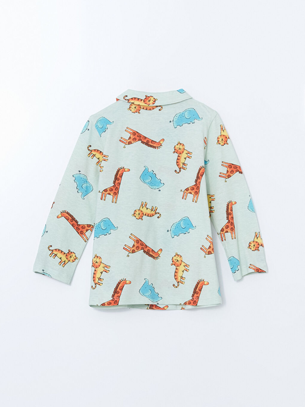 Yeşil Baskılı Erkek Bebek Pijama Üstü-1