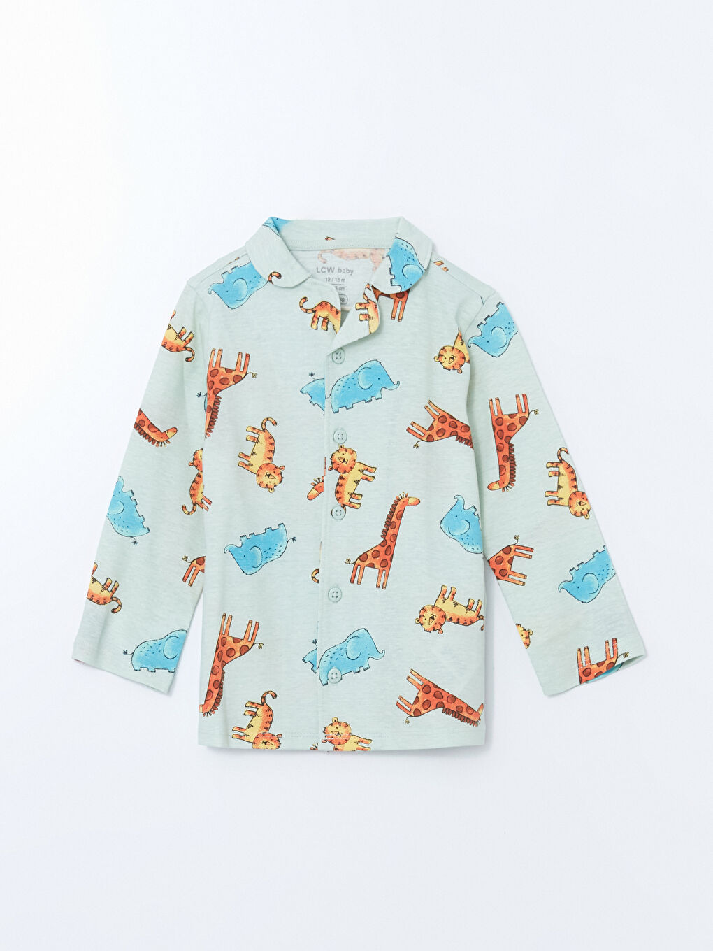 Shirt Collar Printed Baby Boy Pajama Set -S5BL35Z1-LRK