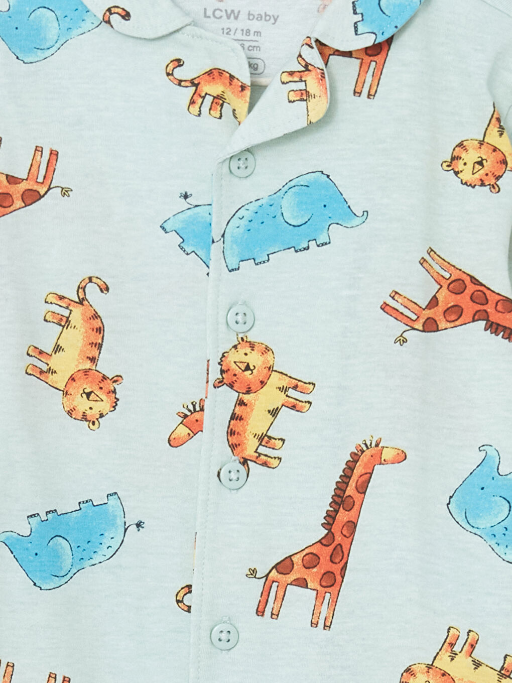 Shirt Collar Printed Baby Boy Pajama Set -S5BL35Z1-LRK