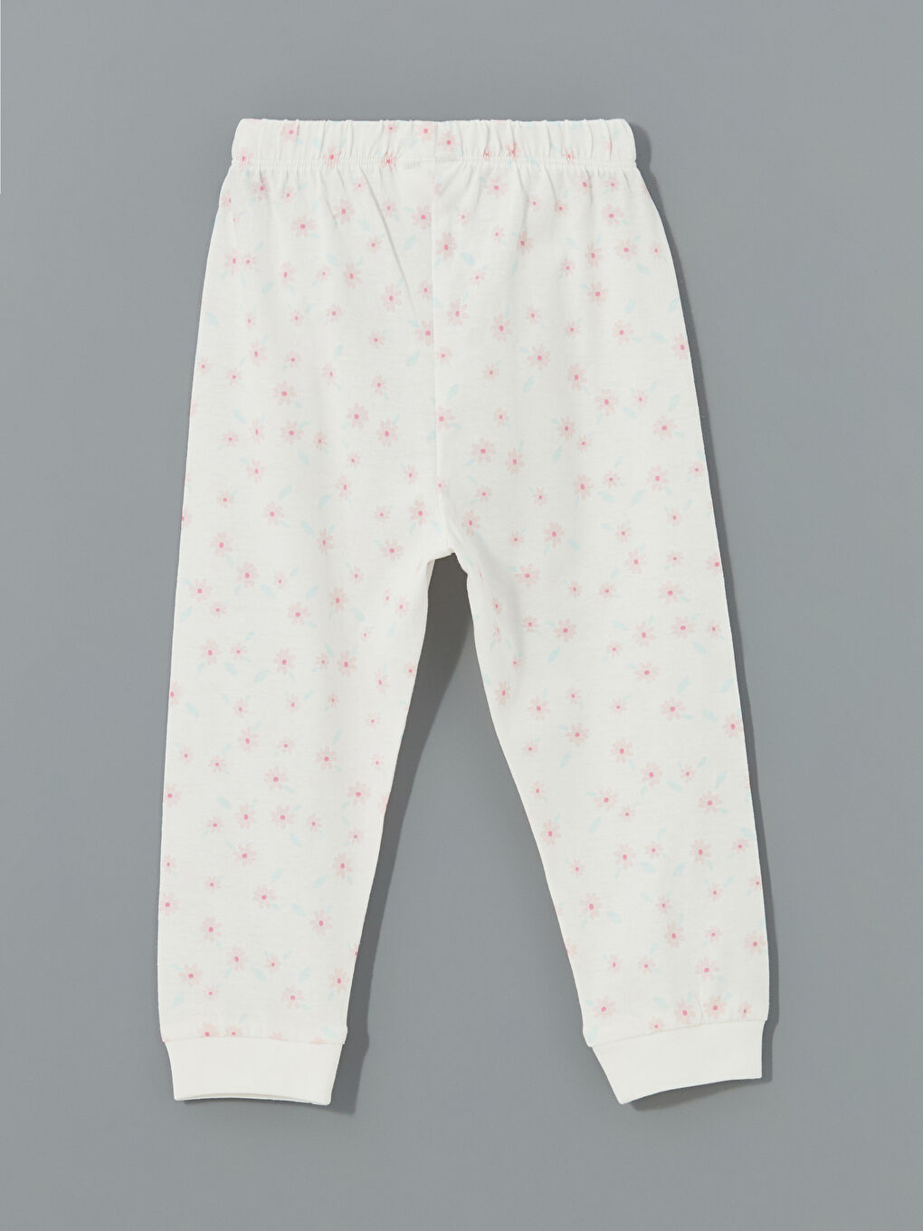 Ekru Beli Lastikli Kız Bebek Pijama Alt