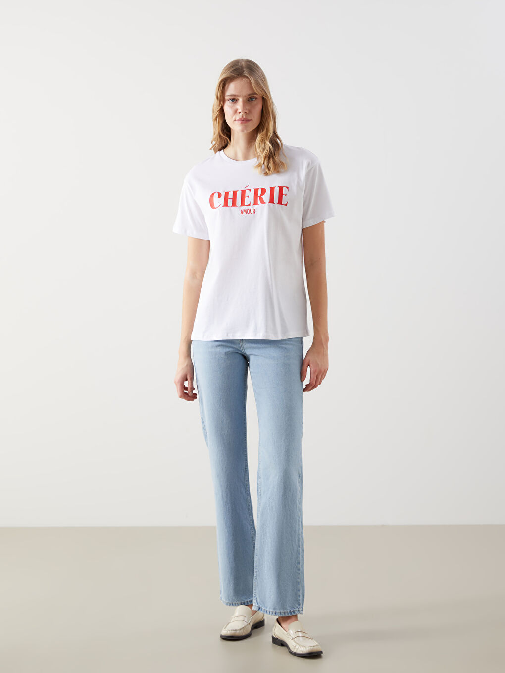 Crew Neck Printed Women's T-Shirt-1