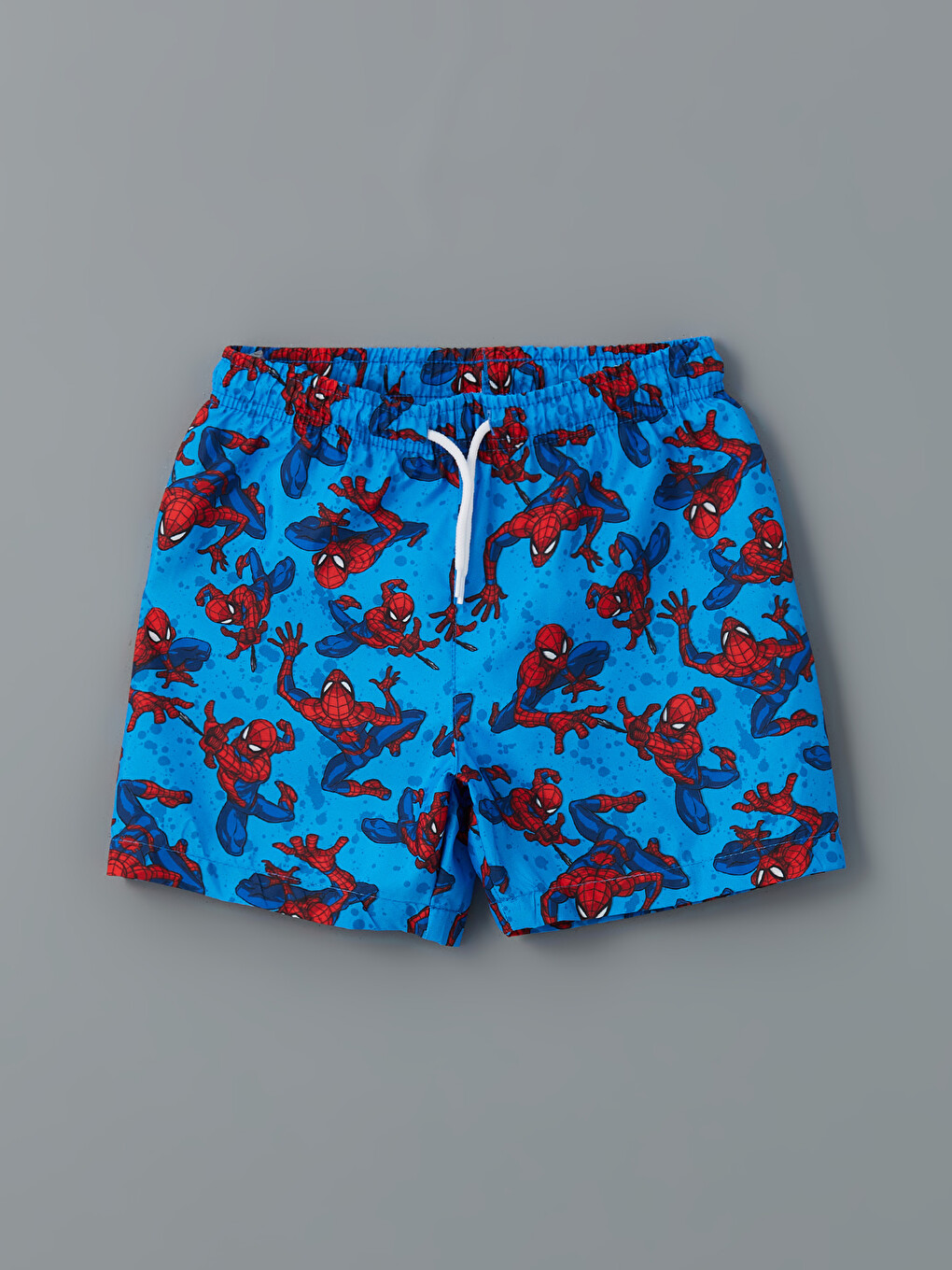Mavi Spider-Man Baskılı Erkek Çocuk Deniz Şortu