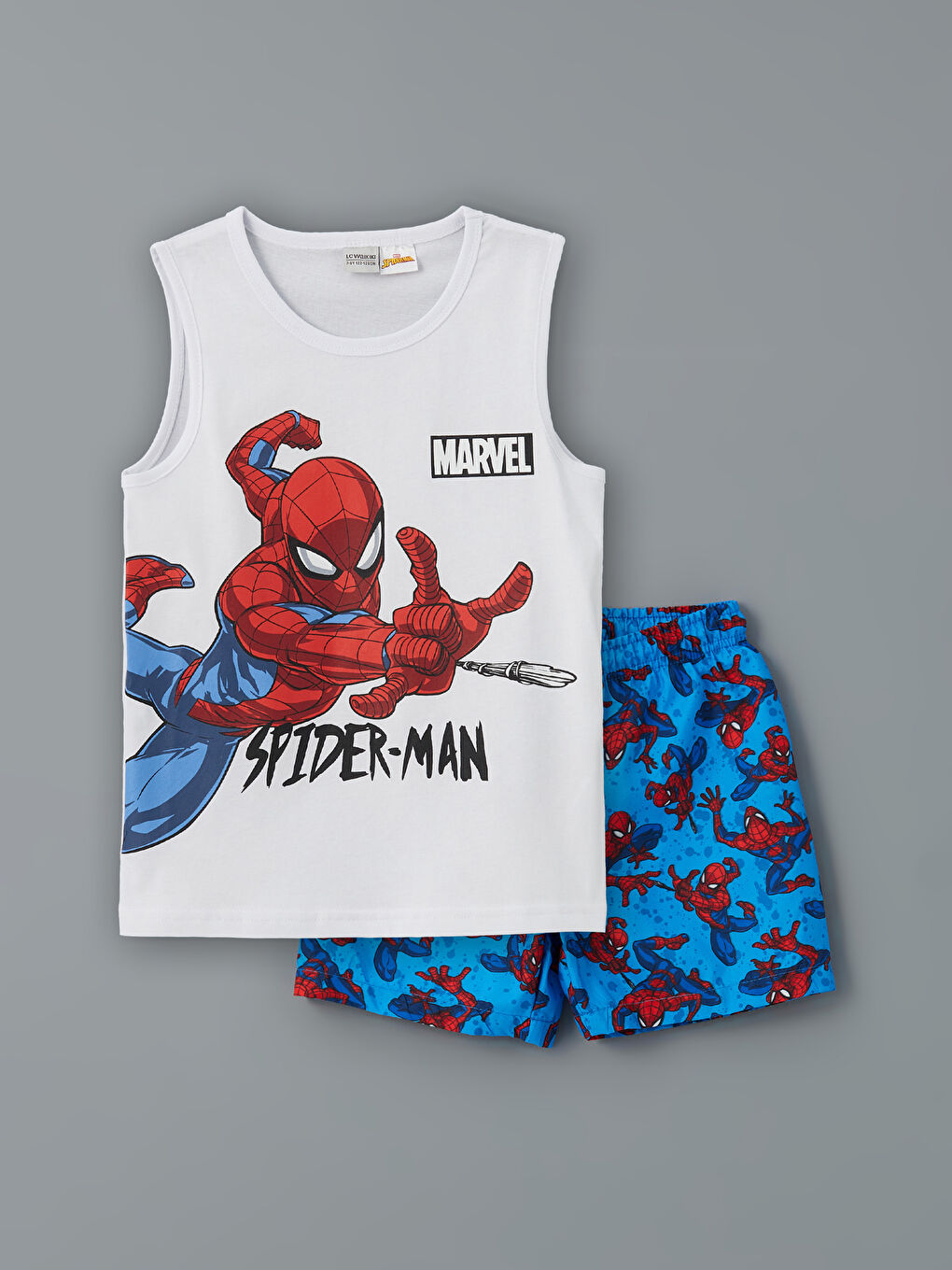 Crew Neck Spider-Man Printed Boys' Tank Top and Swim Shorts -S5BL97Z4-LQQ