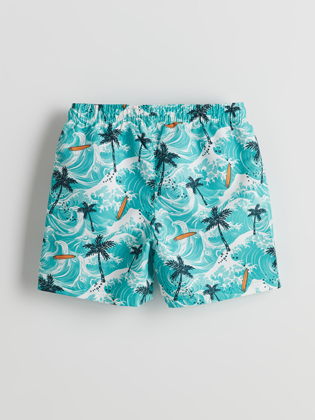 Turkuaz Beli Lastikli Erkek Çocuk Deniz Şortu-1