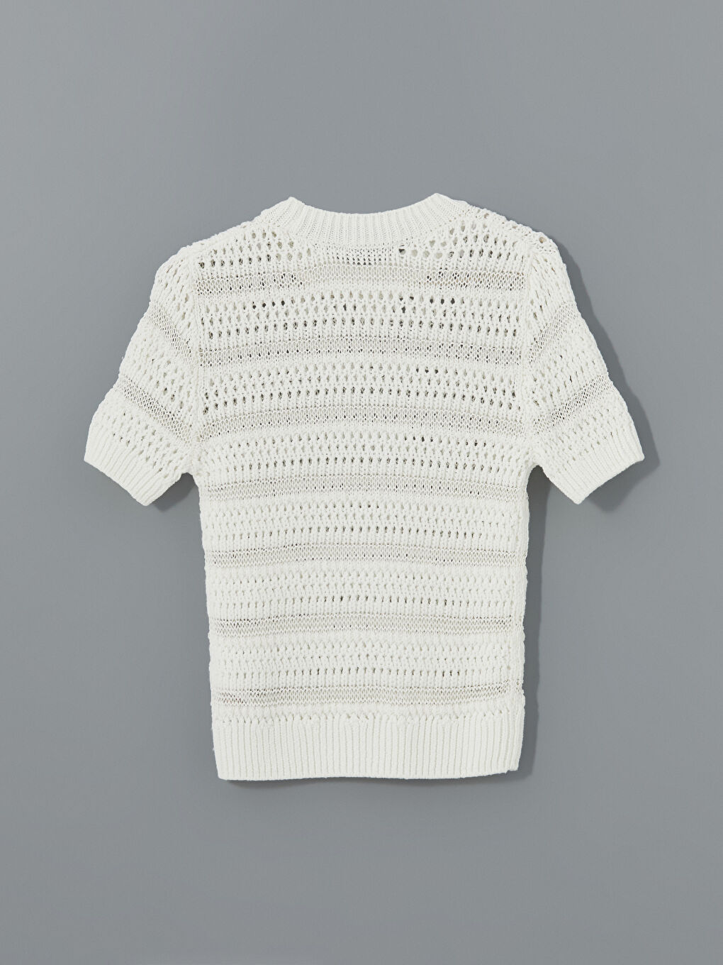 Crew Neck Hole-Knitted Women's Sweater -S5BM25Z8-FDU