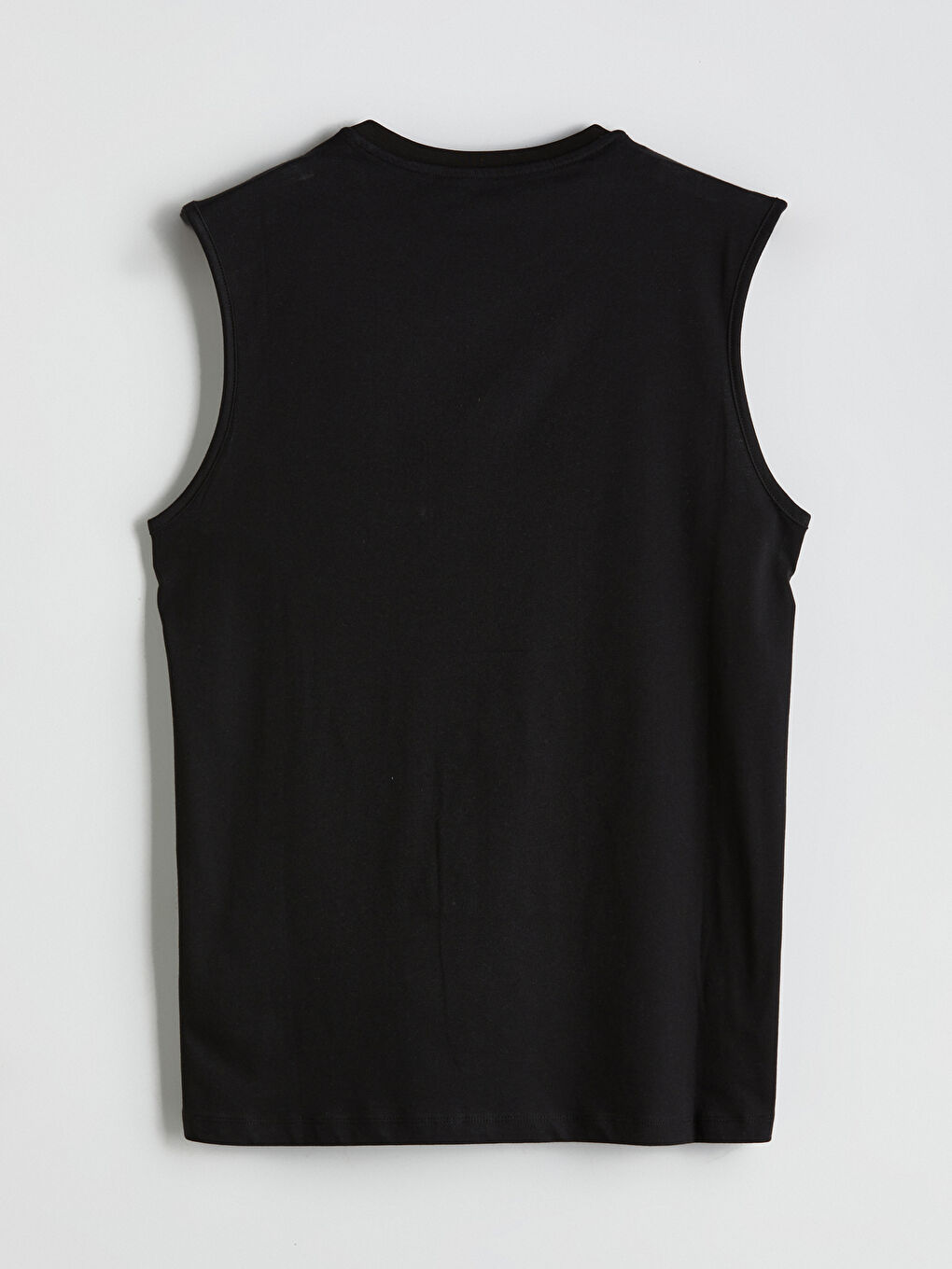 تيشيرت بدون أكمام مطبوع بياقة دائرية للرجال-5