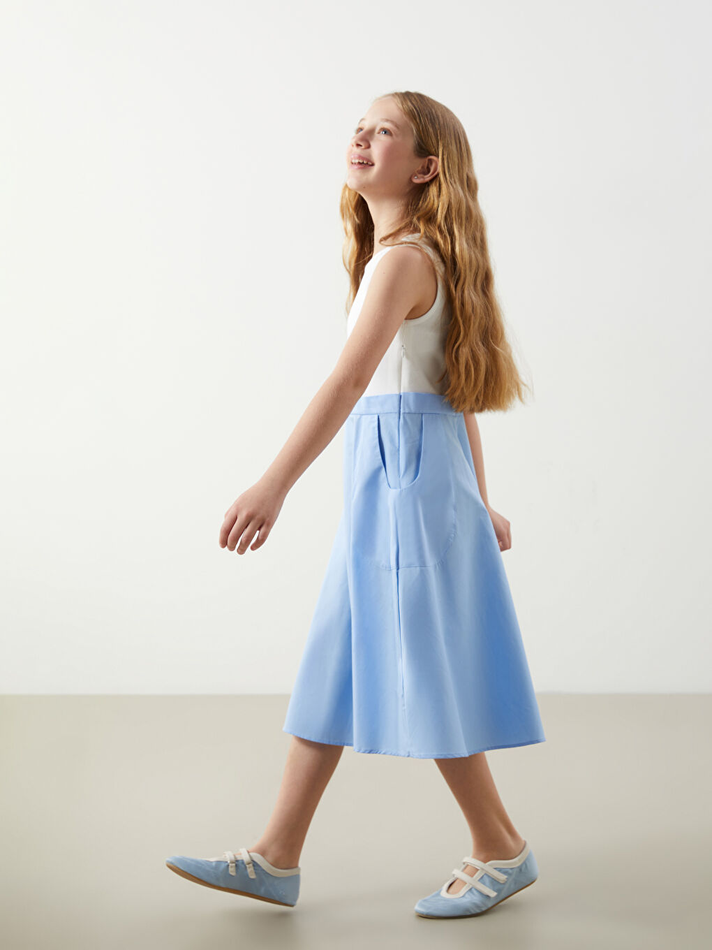Crew Neck Girls' Dress -S5BN11Z4-R9J