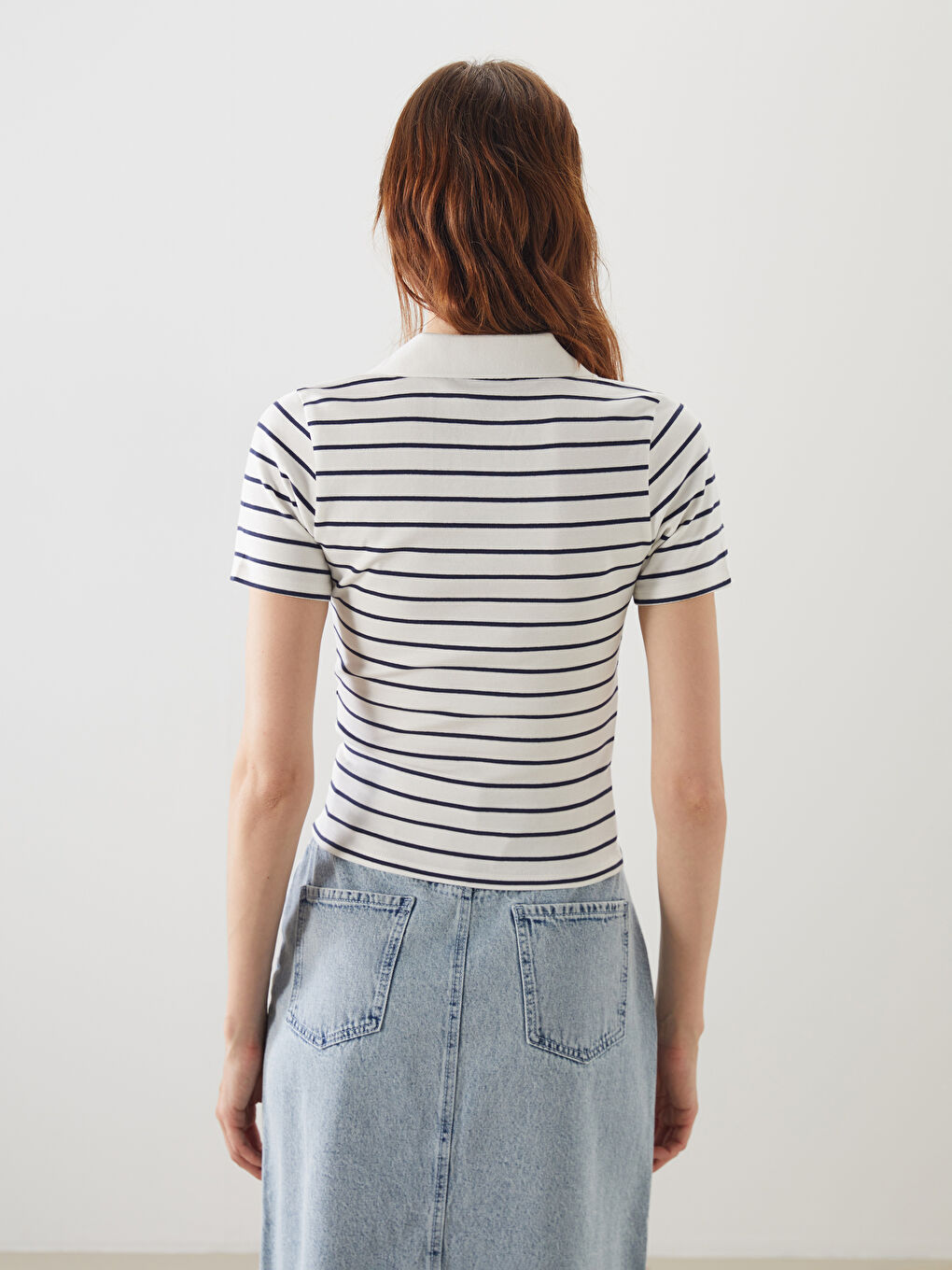Polo Neck Striped Crop -S5BN22Z8-R9J