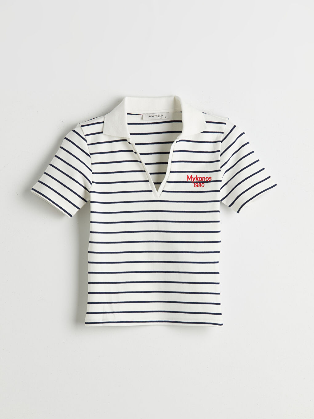 Polo Neck Striped Crop -S5BN22Z8-R9J