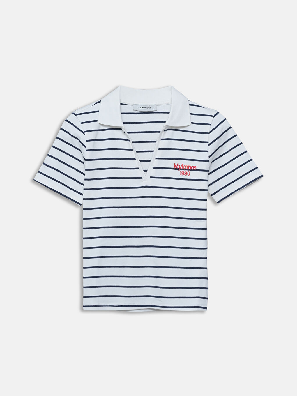 Polo Neck Striped Crop -S5BN22Z8-R9J