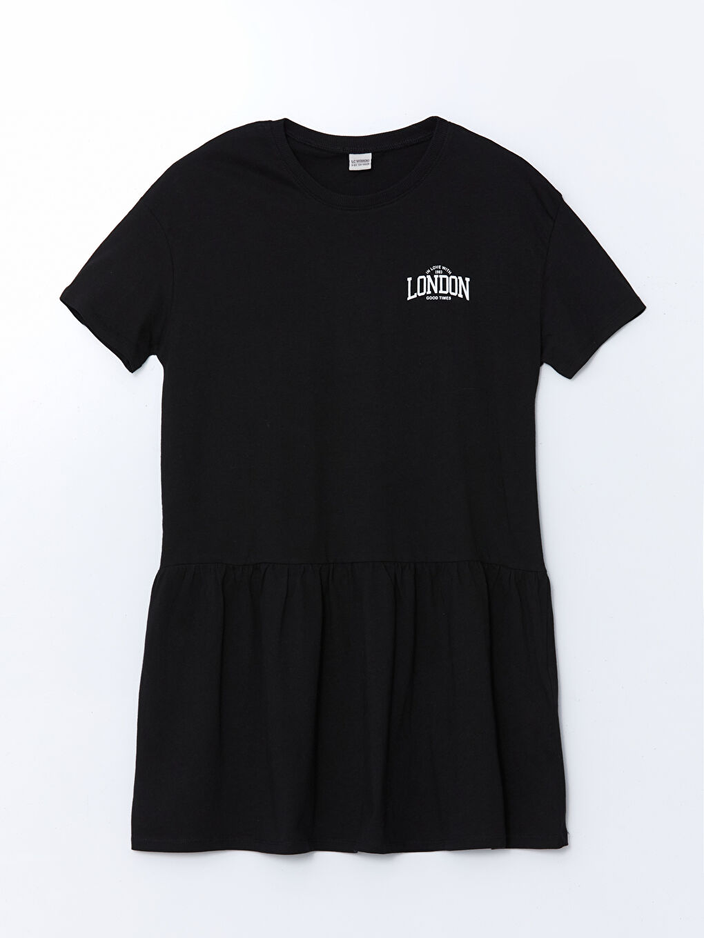 London Printed Ruffled Girls' Short Dress