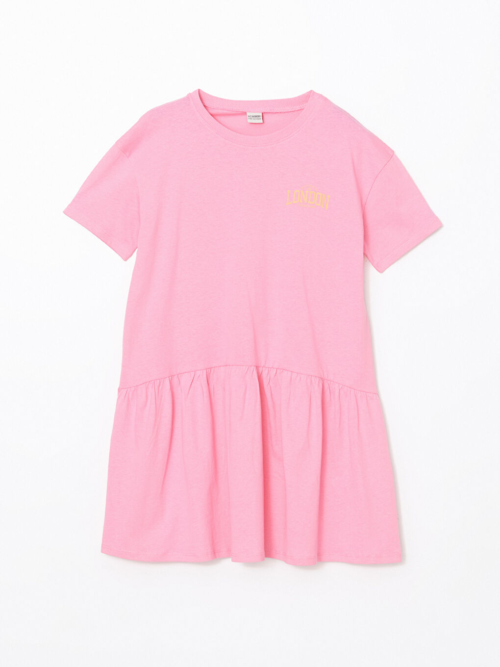 London Printed Ruffled Girls' Short Dress -S5BN43Z4-FNL