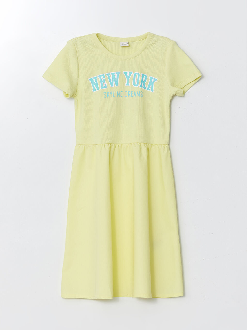 New York Printed Girls' Short Dress