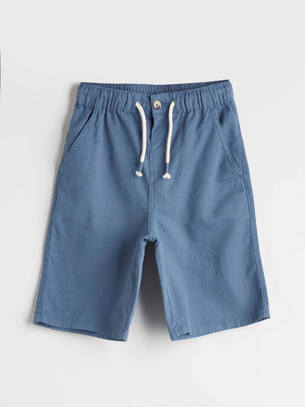 Elastic Waist Linen Blend Boy's Shorts -S5BN53Z4-YLA