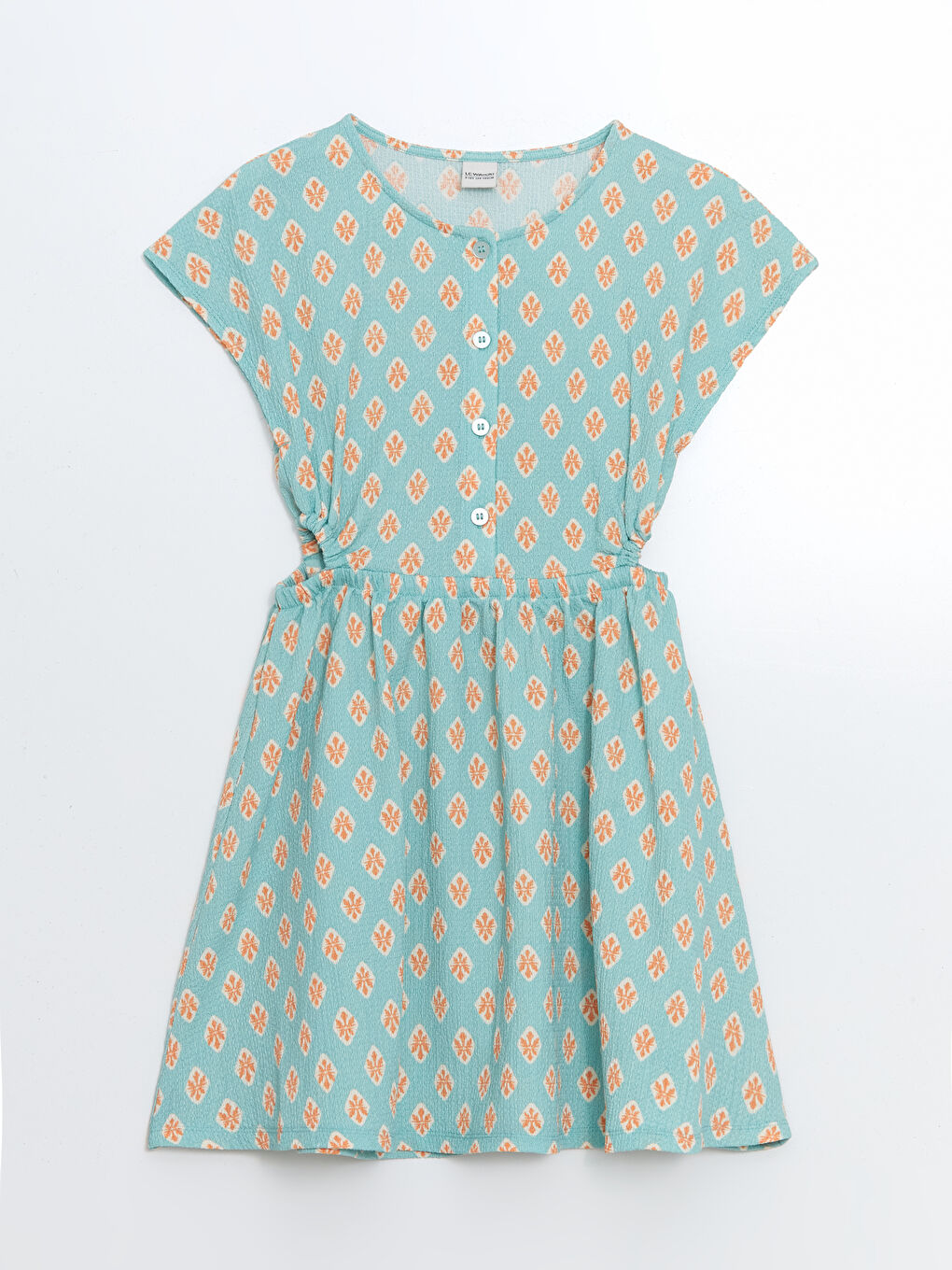Patterned Windowed Girls' Short Dress -S5BN56Z4-LTY