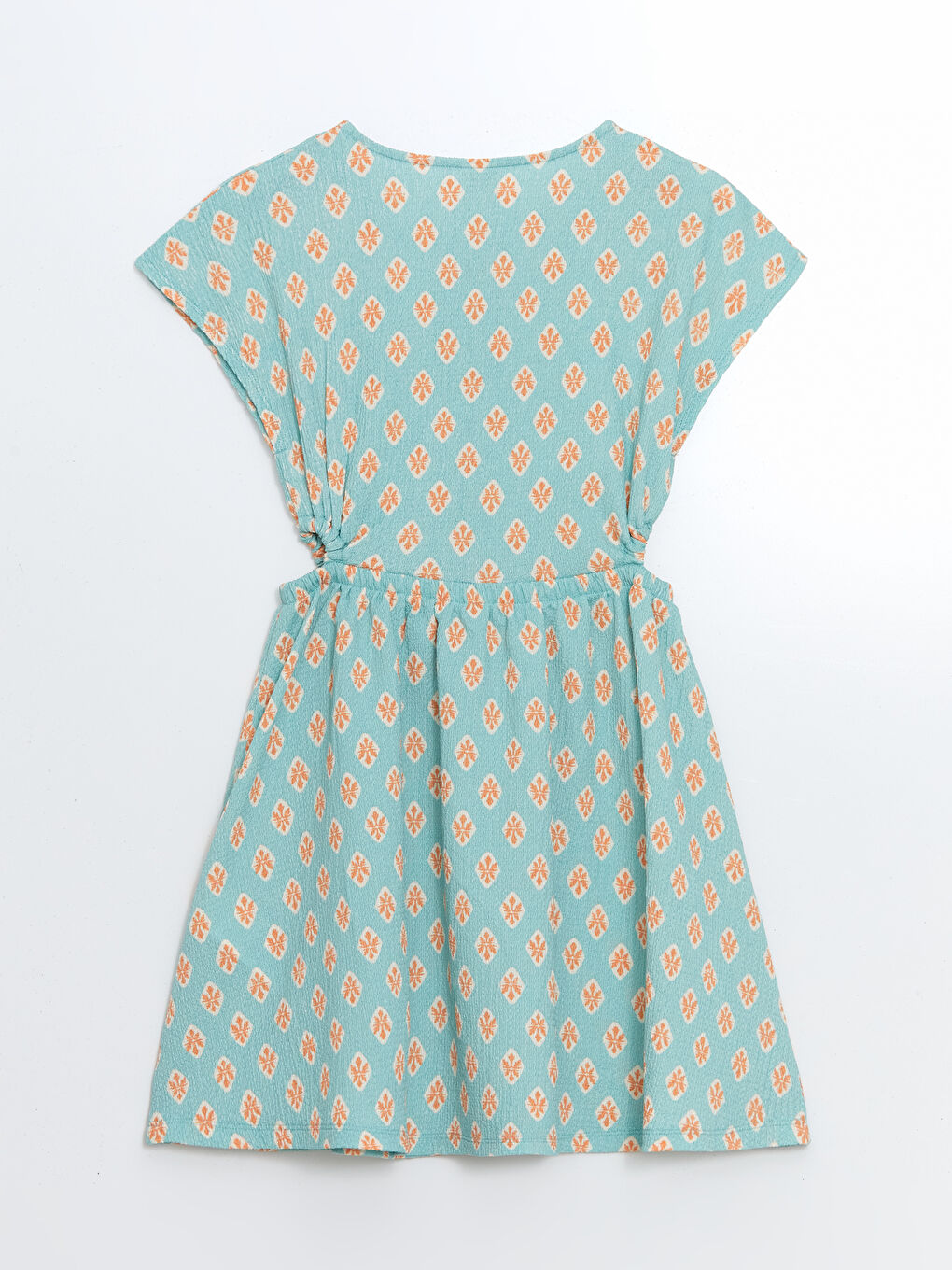 Patterned Windowed Girls' Short Dress -S5BN56Z4-LTY