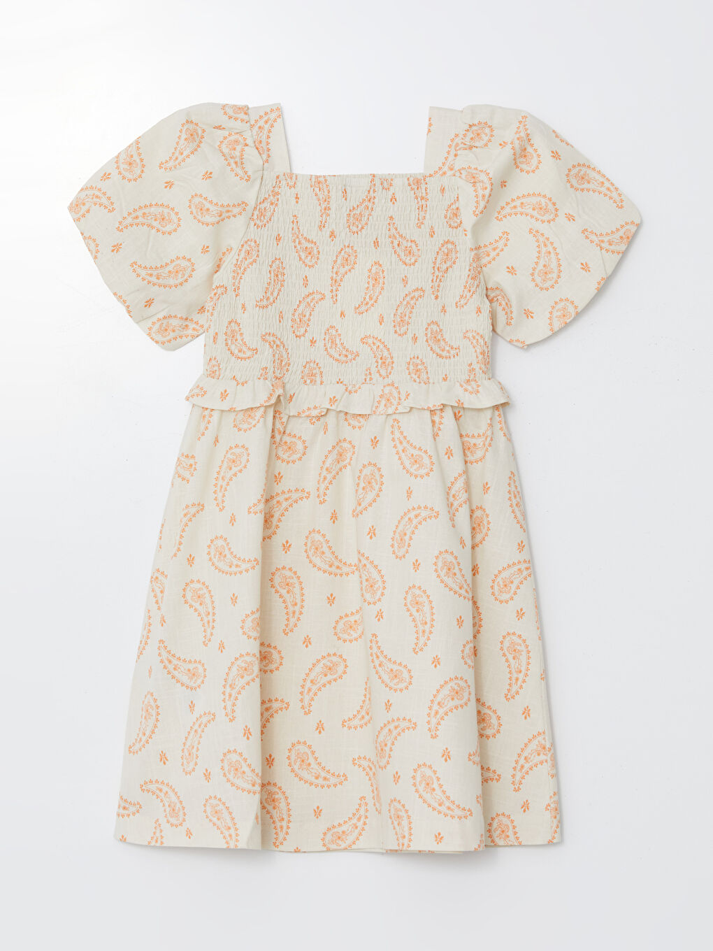 Patterned Pleated Girl Short Dress -S5BN57Z4-LQB
