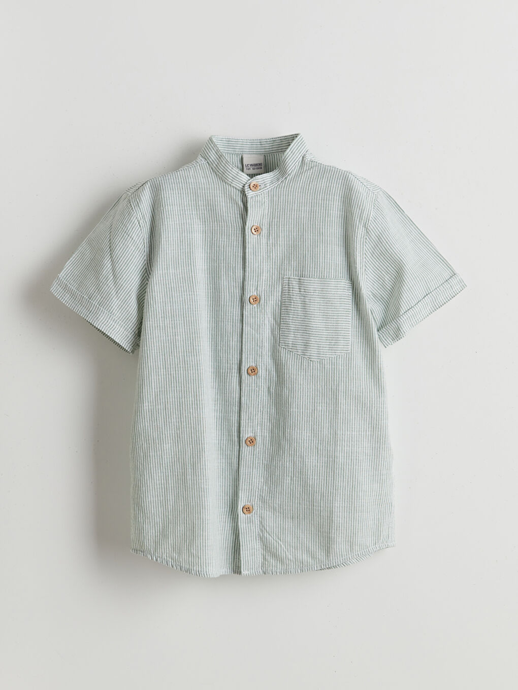Magnificent Collar Striped Boy's Shirt -S5BN58Z4-LFT